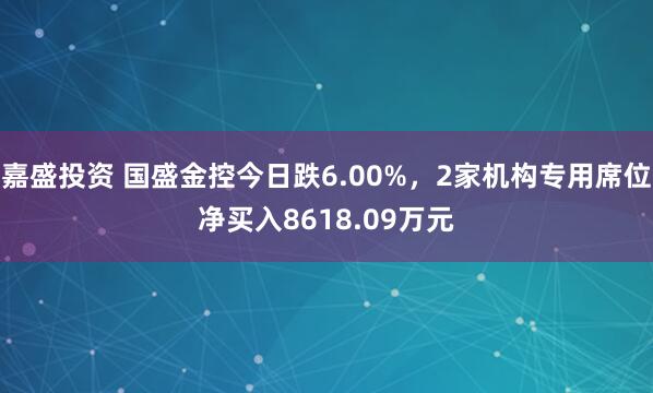 嘉盛投资 国盛金控今日跌6.00%，2家机构专用席位净买入8618.09万元