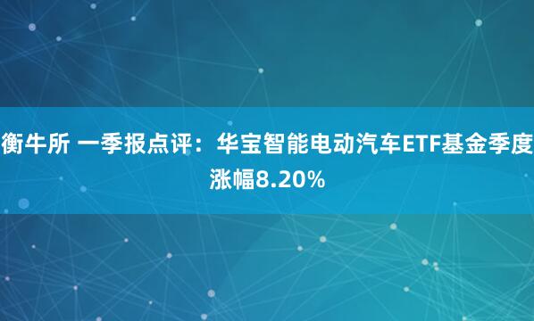 衡牛所 一季报点评：华宝智能电动汽车ETF基金季度涨幅8.20%